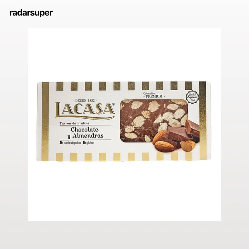 Turrón de chocolate con almendras Lacasa 250g