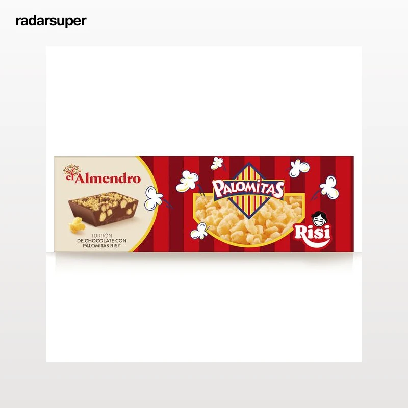 Turrón de chocolate con almendras y Palomitas Risi El Almendro 140g