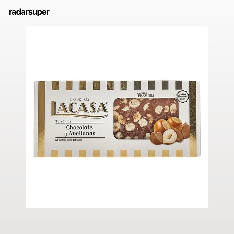 Turrón de chocolate con avellanas Lacasa 250g