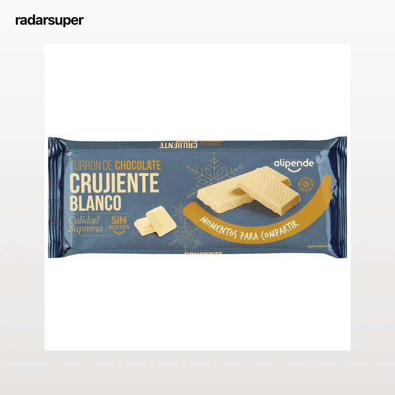 Turrón de chocolate crujiente blanco sin gluten Alipende 200g