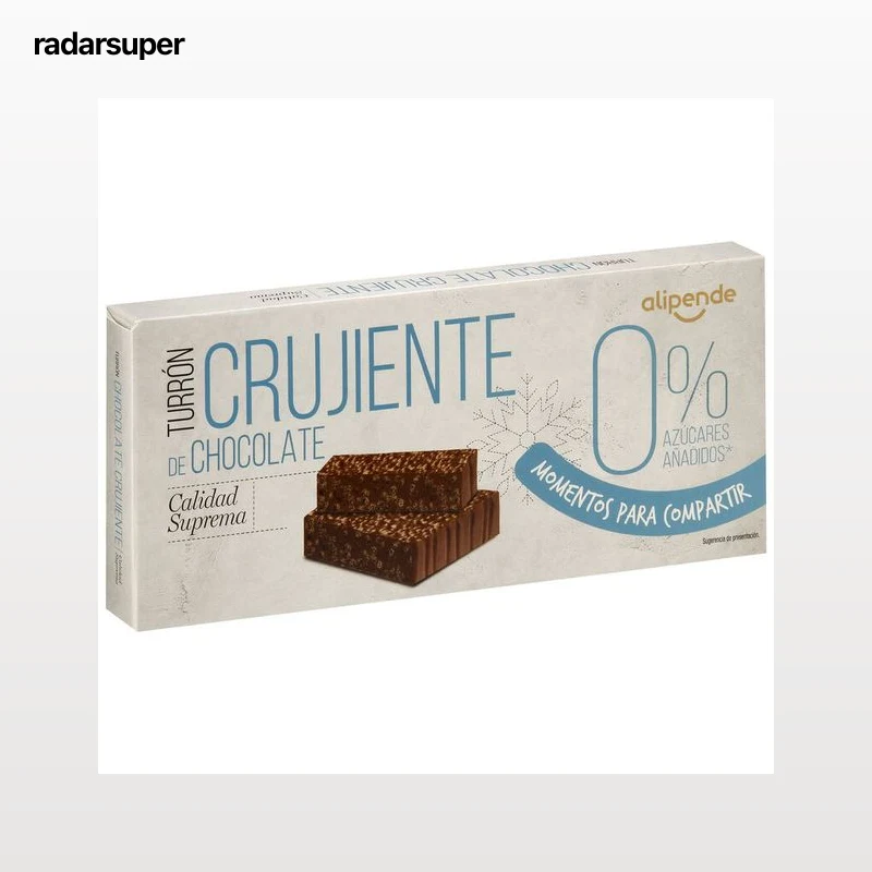 Turrón de chocolate crujiente sin azúcar añadido Alipende 200g