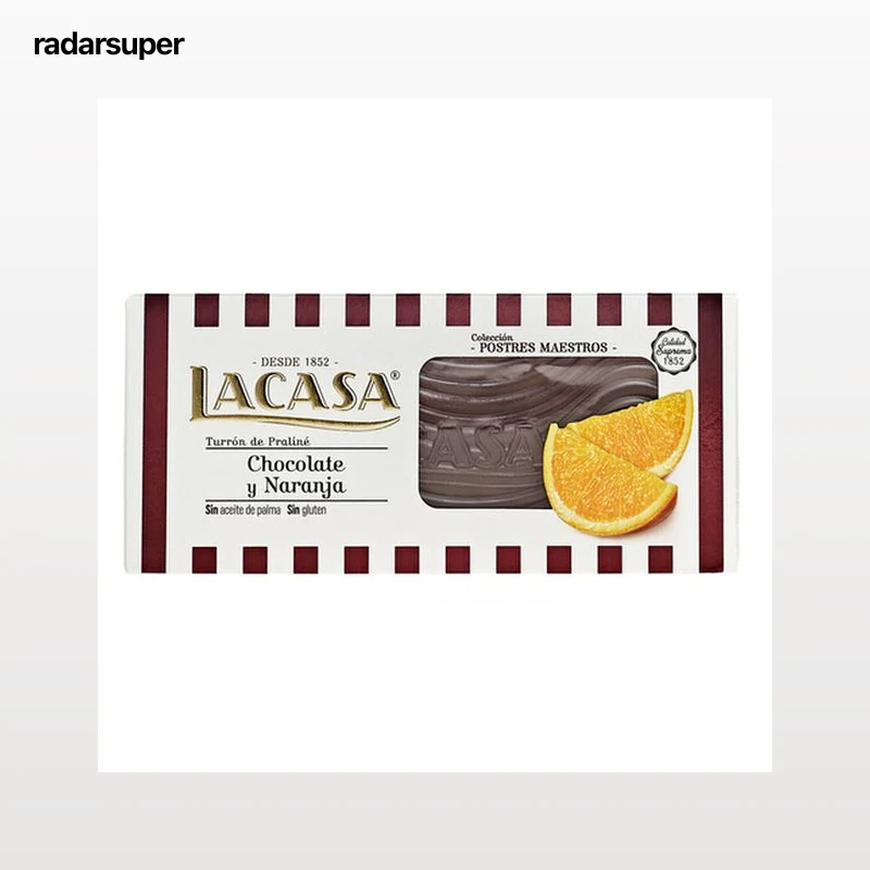 Turrón chocolate con naranja Lacasa 225g