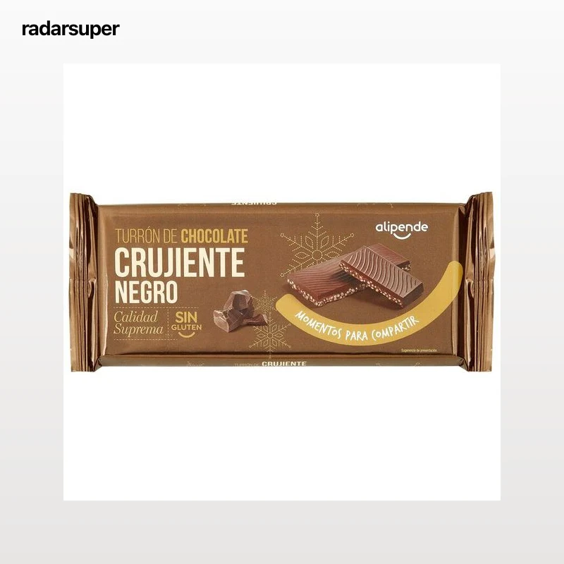 Turrón de chocolate negro crujiente Alipende 200g