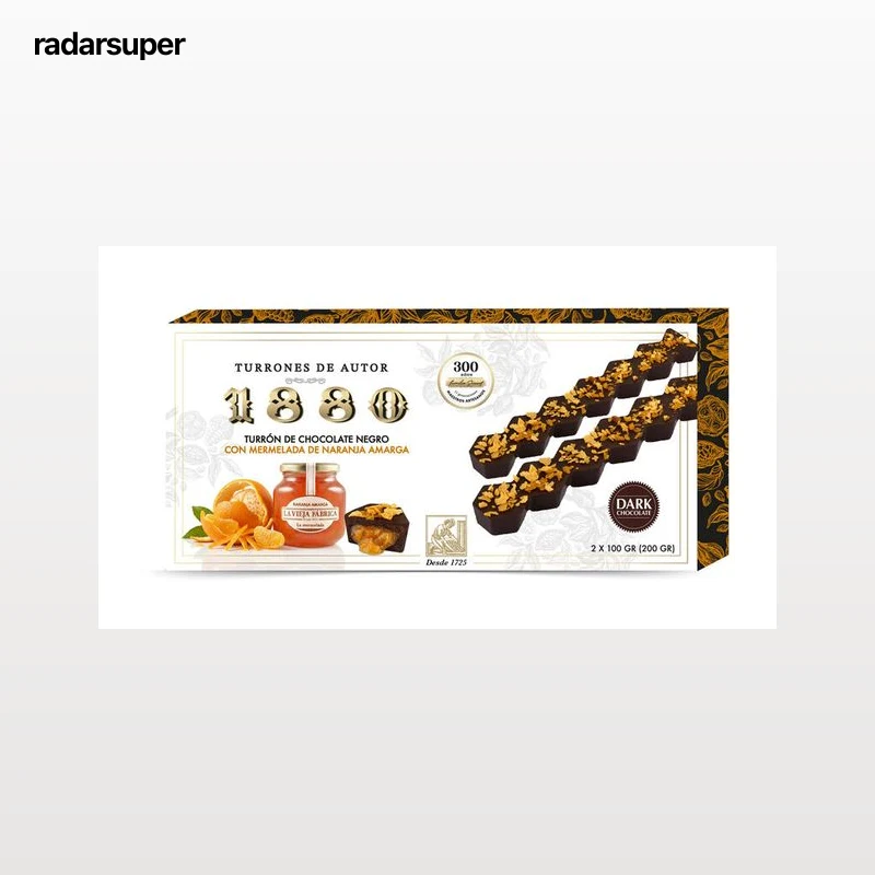 Turrón de chocolate negro con naranja amarga 1880 200g