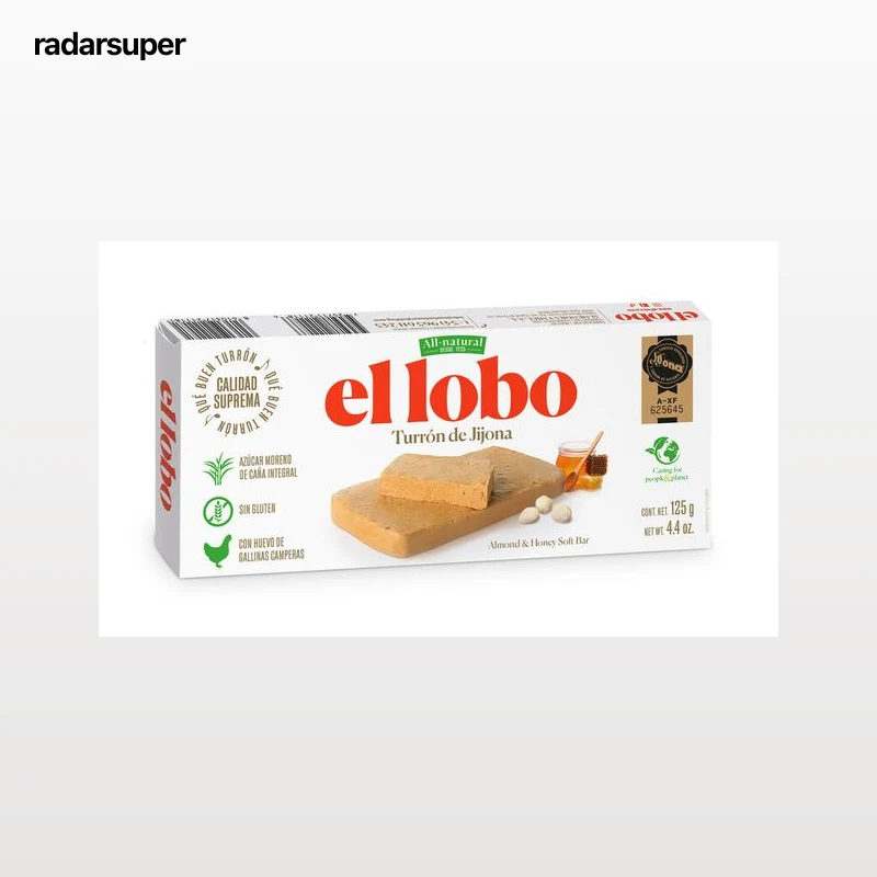Turrón de Jijona sin gluten con almendra y miel El Lobo 150g
