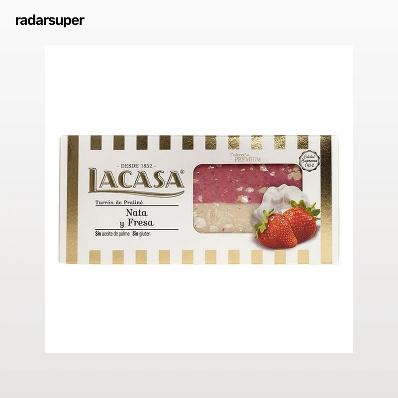 Turrón Lacasa 250g nata y fresa calidad suprema