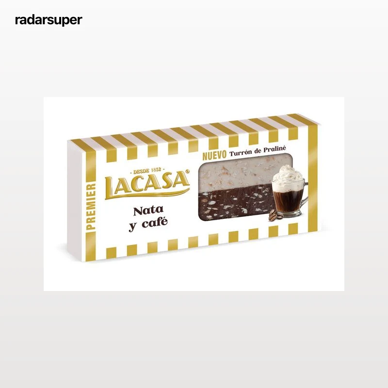 Turrón de praliné con nata y café Lacasa 250g