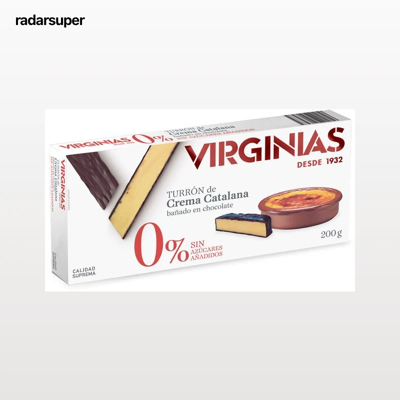 Turrón trufado de crema catalana sin azúcares añadidos Virginias 200g