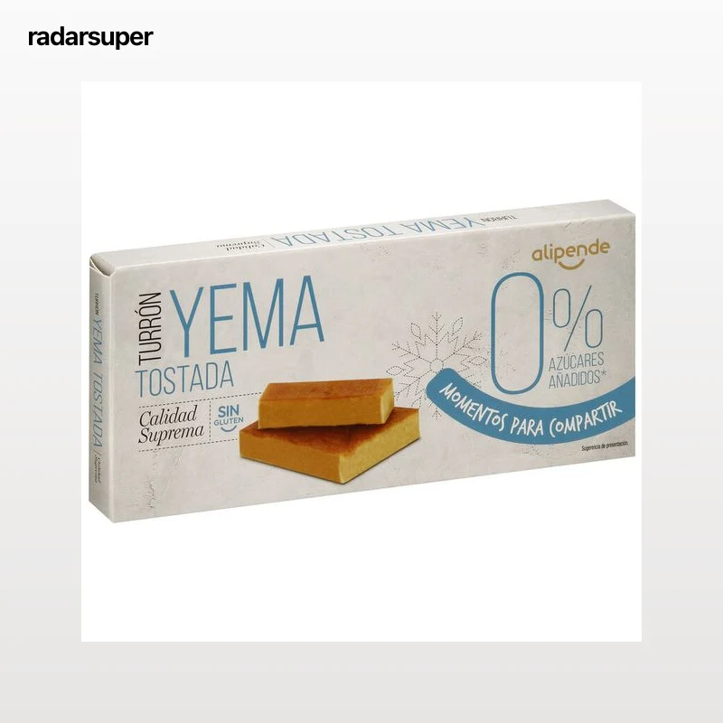 Turrón de yema tostada sin azúcar añadido Alipende 200g