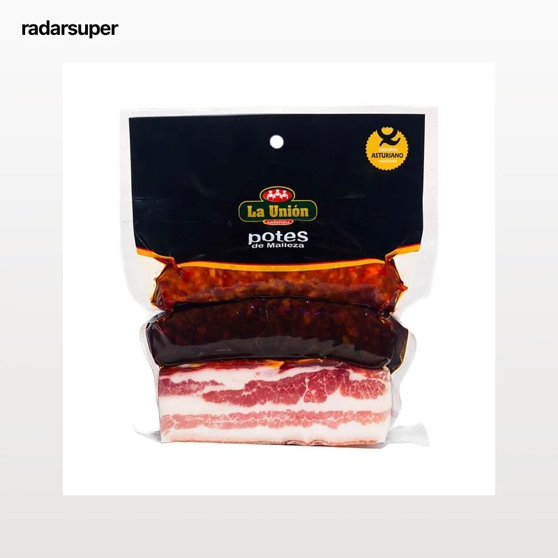 LA UNIÓN Compango asturiano compuesto por chorizo extra, morcilla asturiana y panceta), elaborados sin gluten LA UNIÓN 450 g.