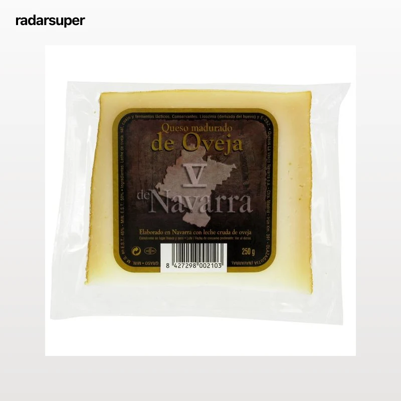 V DE NAVARRA Queso de oveja madurado V DE NAVARRA 250 g.