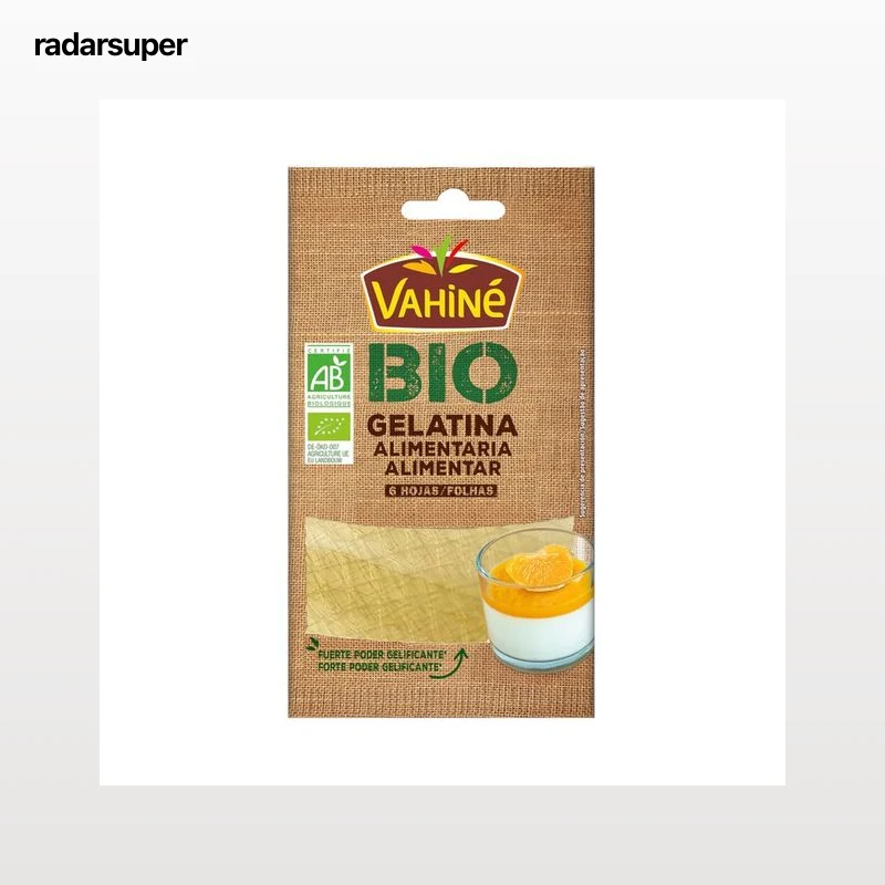 VAHINÉ Gelatina (alimentaria) en hojas ecológica VHINÉ 10 g.