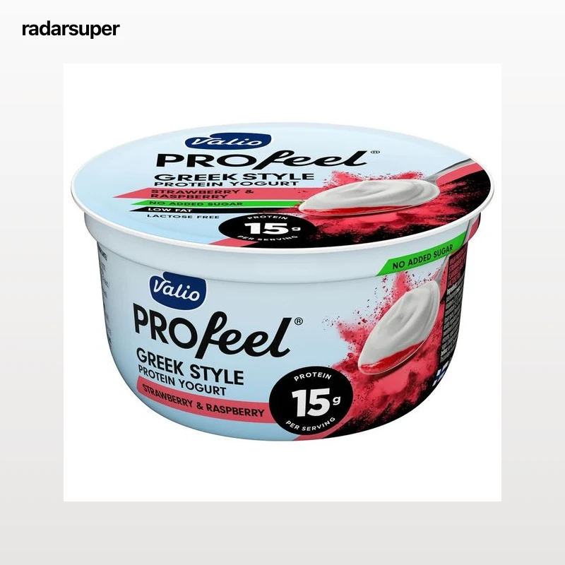VALIO Profeel Yogur proteico estilo griego con fresa y frambuesa 160 g.