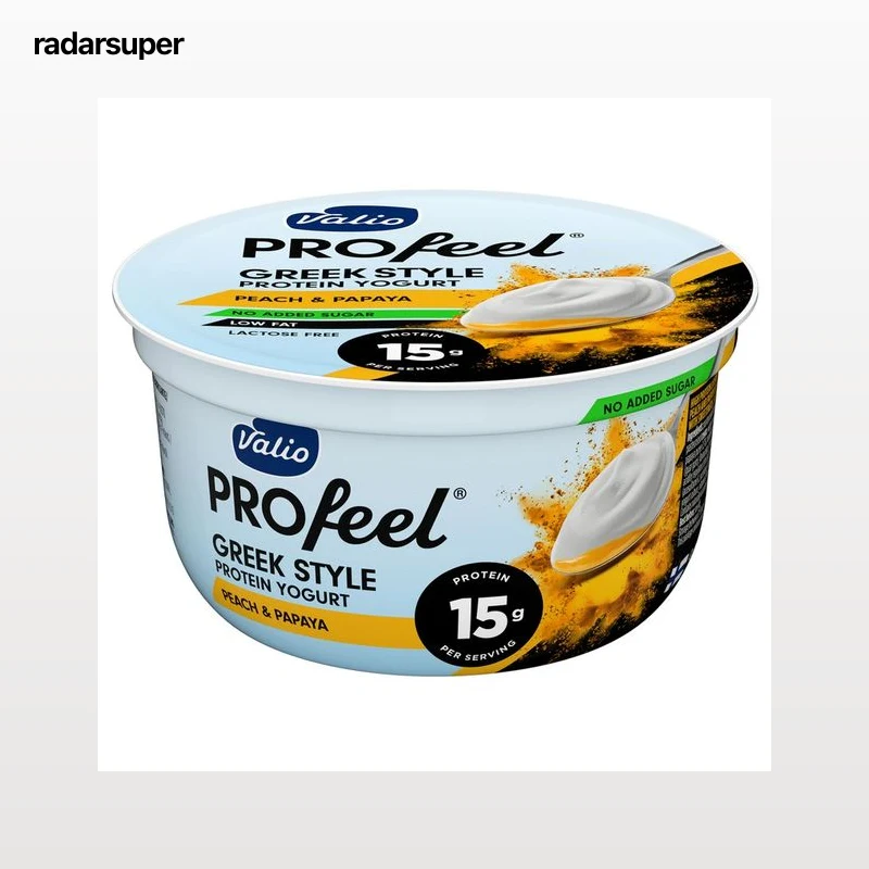 VALIO Profeel Yogur proteico estilo griego con melocotón y papaya 160 g.