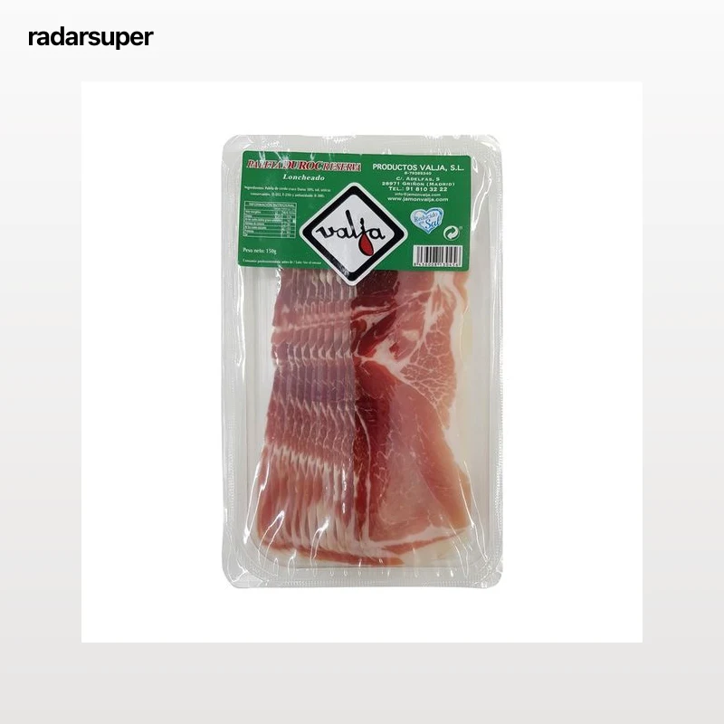 VALJA Paleta Duroc reserva, reducida en sal y cortada en lonchas con separador VALJA 150 g.
