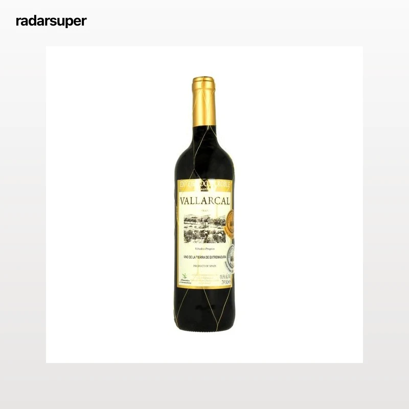 VALLARCAL  Vino tinto de la tierra de Extremadura VALLARCAL botella de 75 cl.