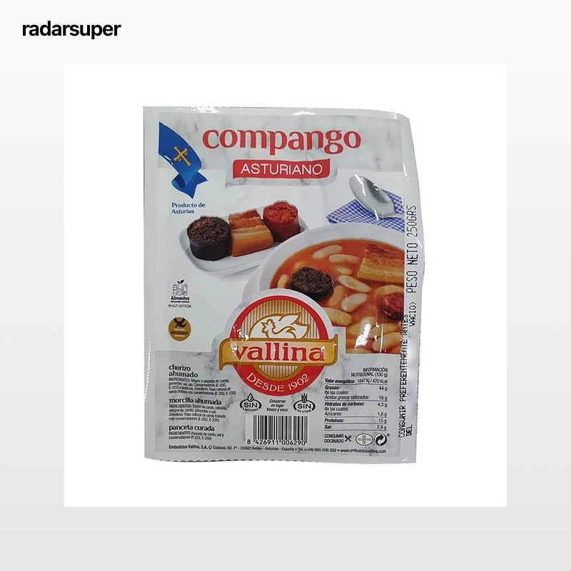 VALLINA Compango asturiano para fabes (panceta curada, chorizo y morcilla asturianos ahumados) 250 g.
