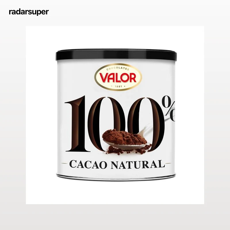 VALOR 100% cacao puro en polvo sin azúcares añadidos, VALOR 250 g.
