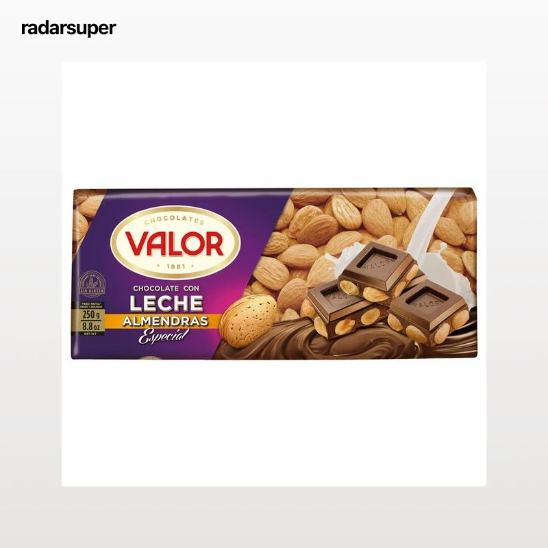 VALOR Chocolate almendrado especial con leche 250 g.