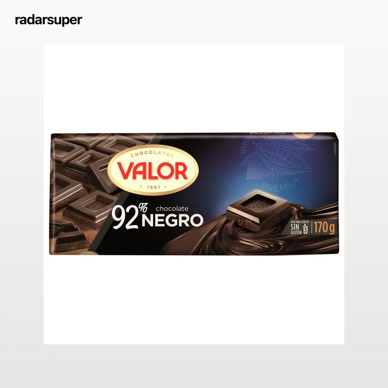 VALOR Chocolate negro 92% sin gluten 170 g.