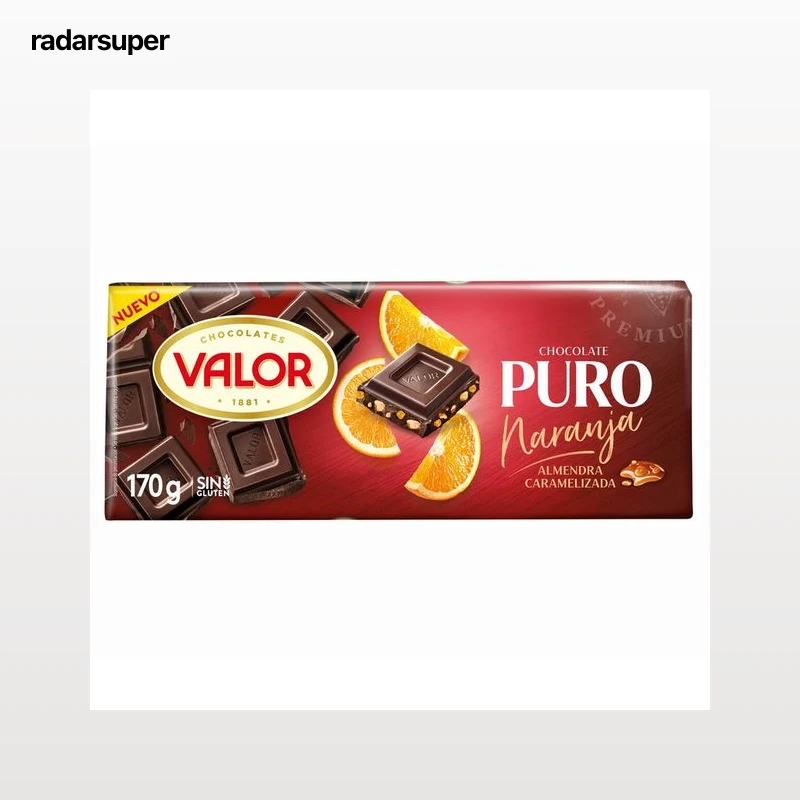 VALOR Chocolate negro puro naranja 170 gr.