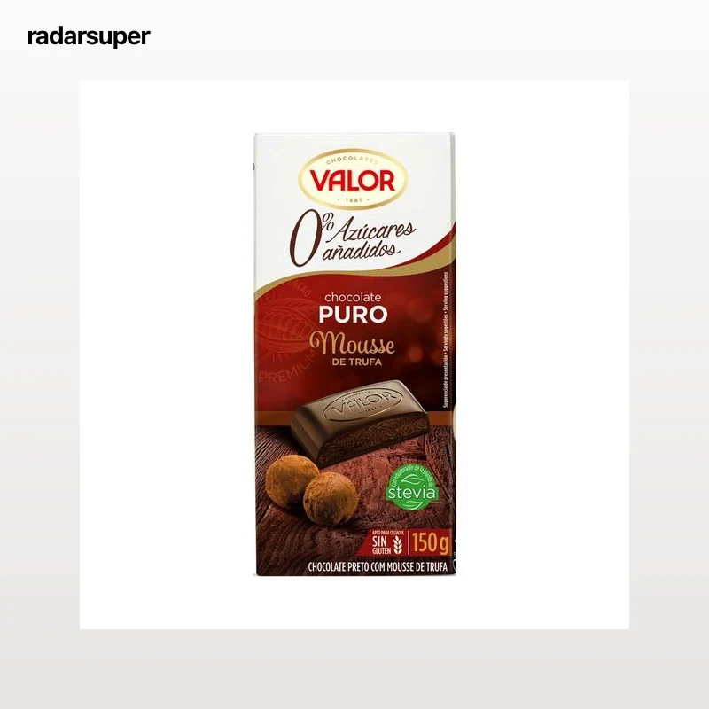 VALOR Chocolate puro con mousse de trufa sin azúcar añadido 150 g.