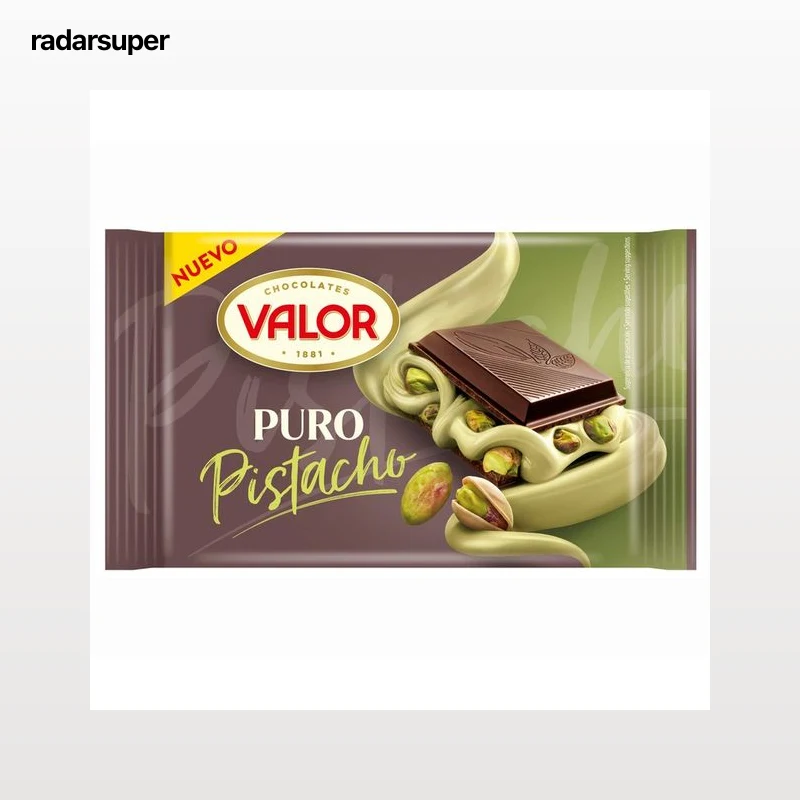 VALOR Chocolate puro relleno de pistacho 150 g.