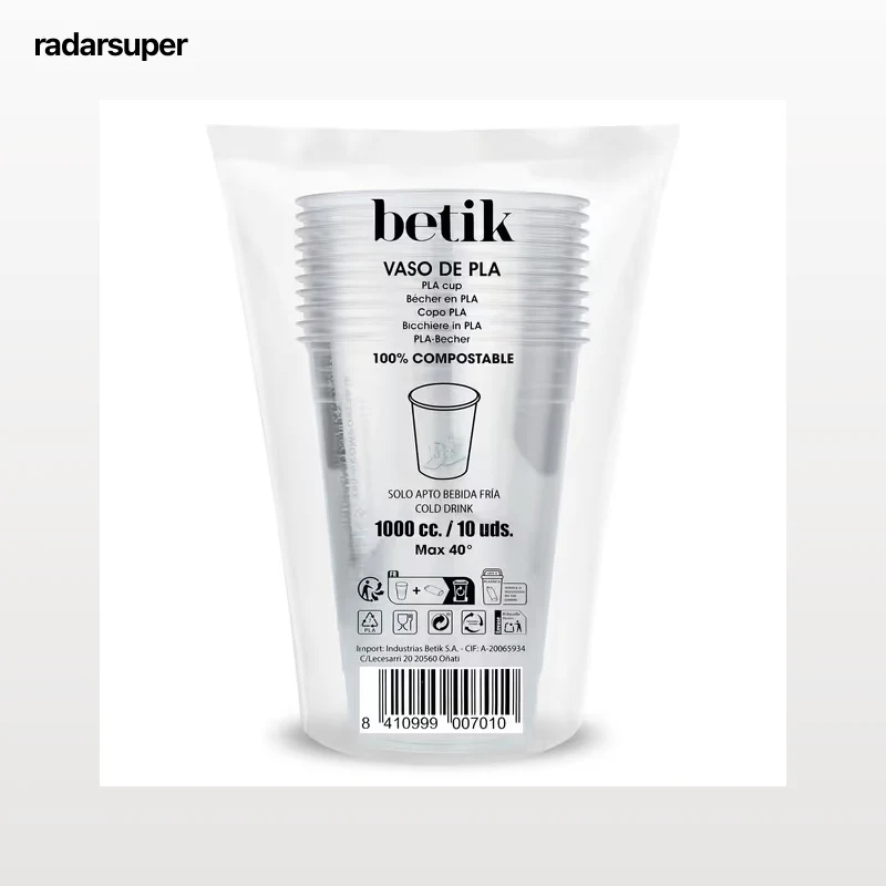Vasos desechables 1 L Betik 10 unidades