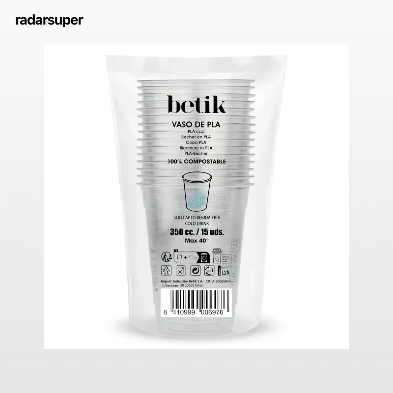 Vasos desechables 350 ml Betik 15 unidades