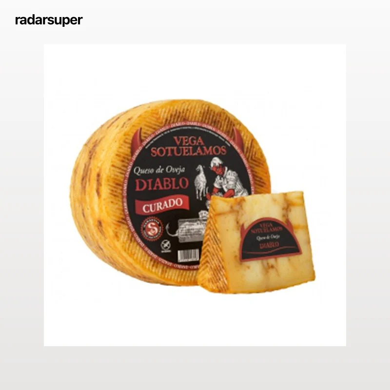 VEGA SOTUELAMOS Queso de oveja curado con mojo picón DIABLO VEGA SOTUELAMOS Cuña de 200g.