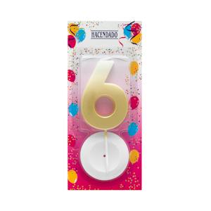 Vela de cumpleaños 6 Hacendado