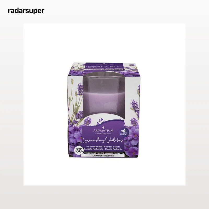 Vela perfumada en vaso aromatium Lavanda y Violeta