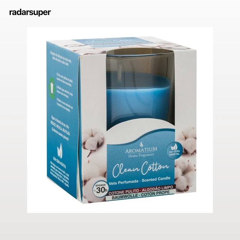 Vela vaso aromatium Martínez Morales 120g clean cotton