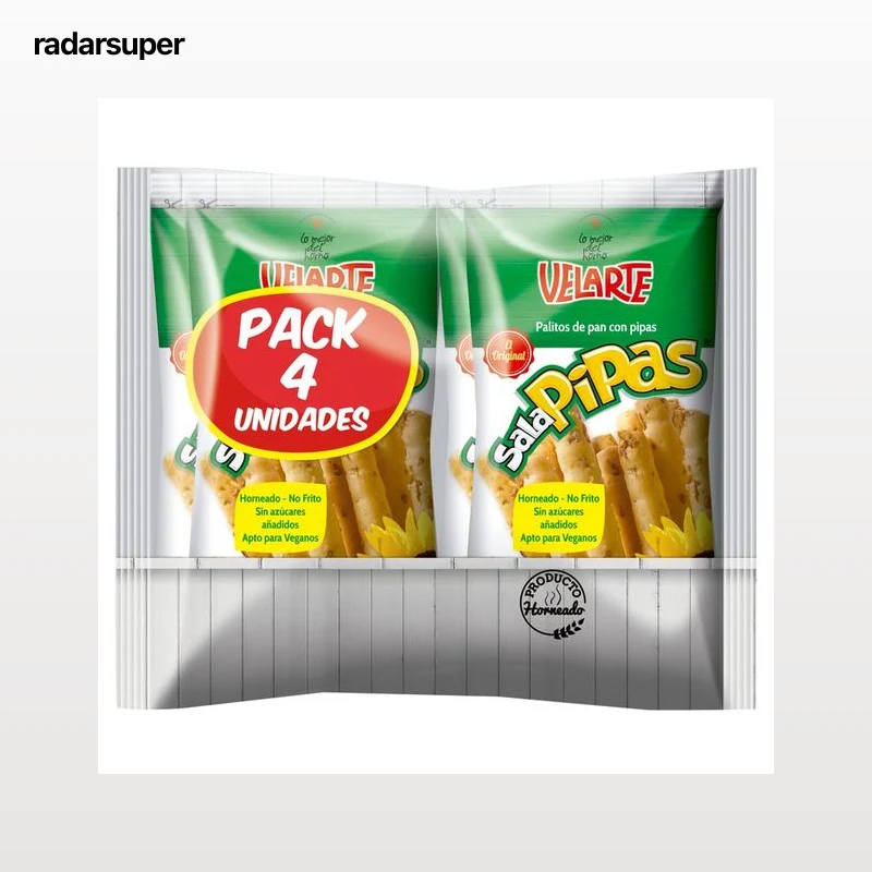 VELARTE Snacks de pan con pipas 4 uds. 40 g.