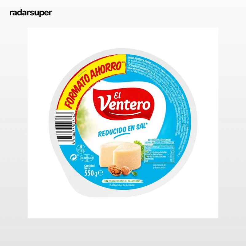 EL VENTERO Queso mezcla tierno bajo contenido en sal EL VENTERO 550 g.