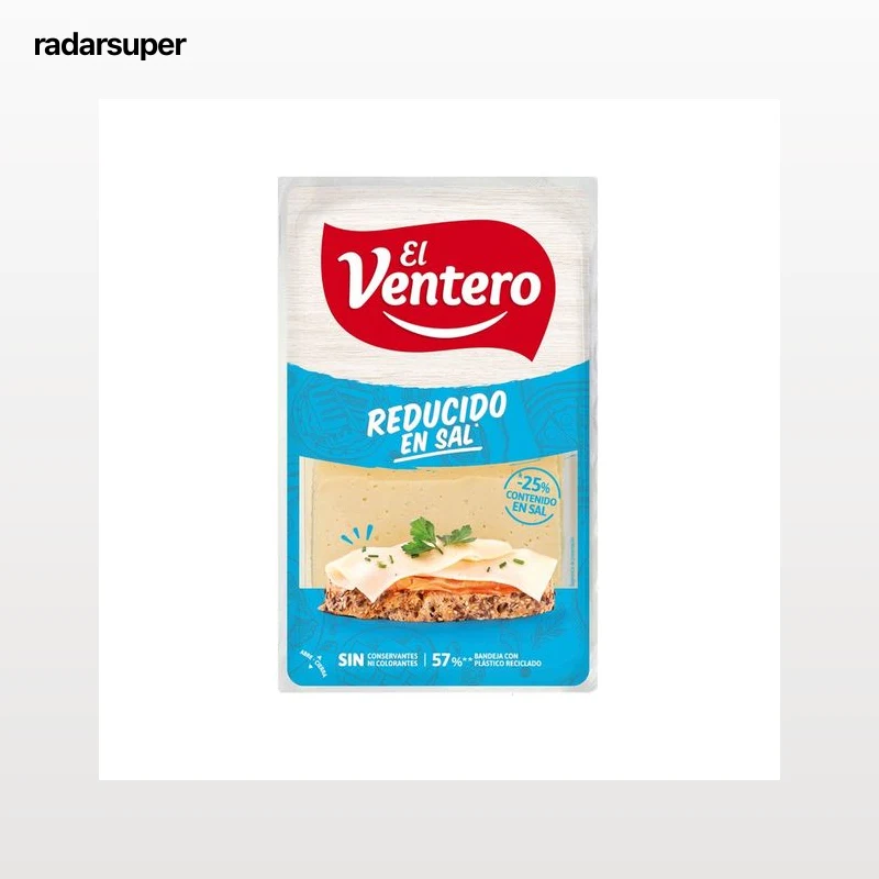 EL VENTERO Queso tierno reducido en sal en lonchas 180 g.