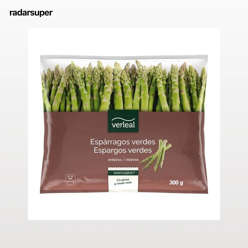 VERLEAL Espárragos verdes enteros, congelados VERLEAL 300 g.