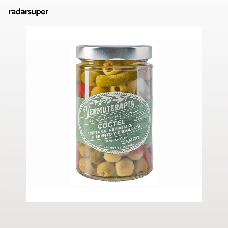 VERMUTERAPIA Coctel de aceituna, pepinillo, pimiento y cebolleta 350 g.