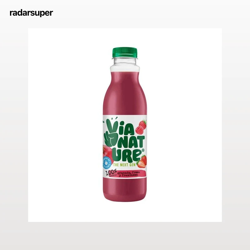 VÍA NATURE Zumo de granada, fresa y frambuesa VIA NATURE 750 ml.