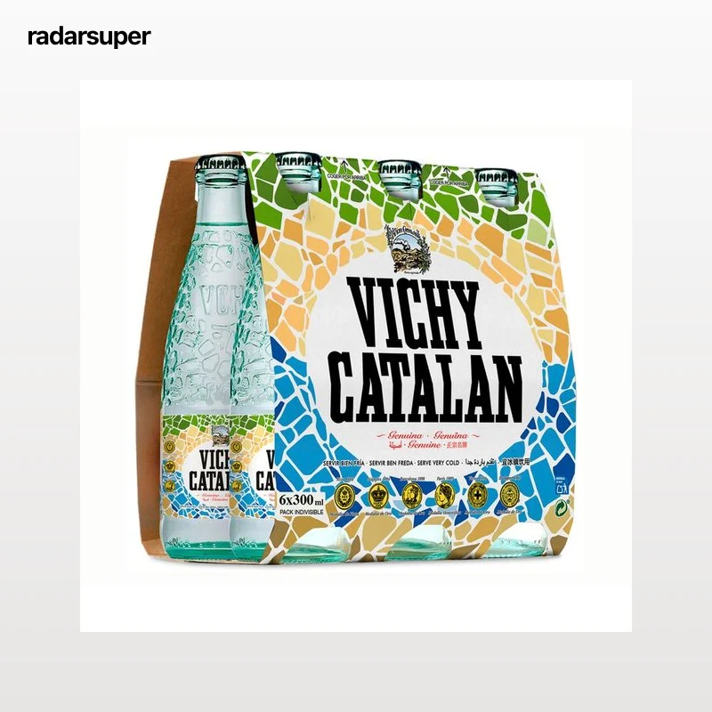 VICHY CATALAN Agua mineral con gas botella de 25 centilitros pack de 6 uds.