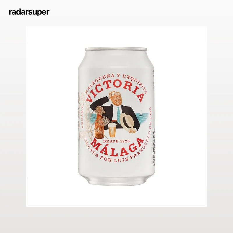 VICTORIA Cerveza rubia de origen Málaga lata 33 cl.