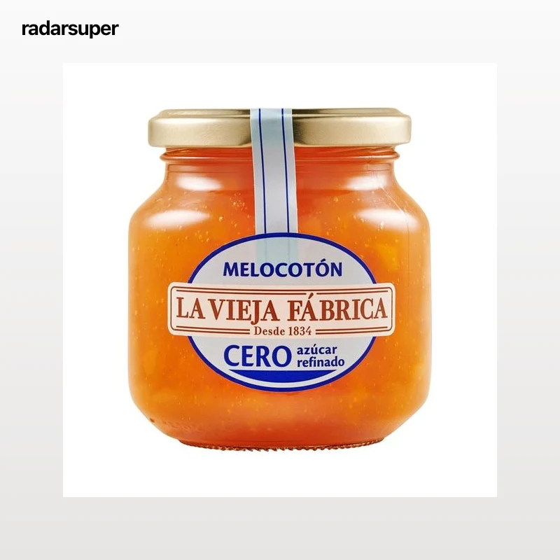 LA VIEJA FÁBRICA Mermelada de melocotón cero azúcares refinados 280 g.
