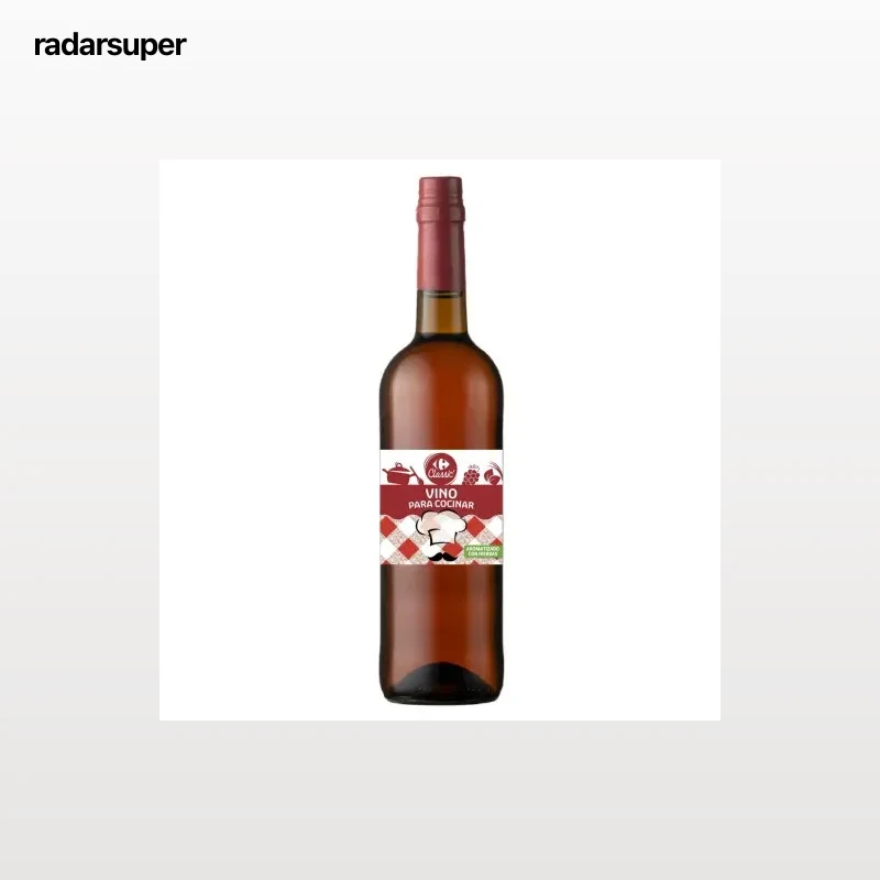 Vino blanco con crianza Pedro Ximénez para cocinar aromatizado con hierbas Carrefour 75 cl.