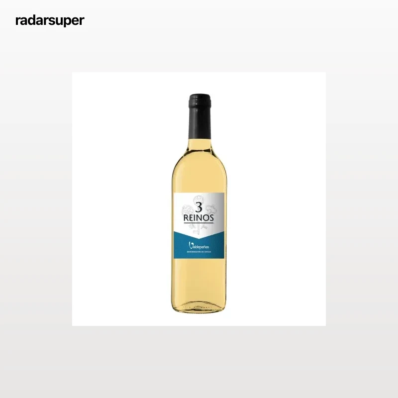 Vino blanco joven 3 Reinos D.O. Valdepeñas 75 cl.