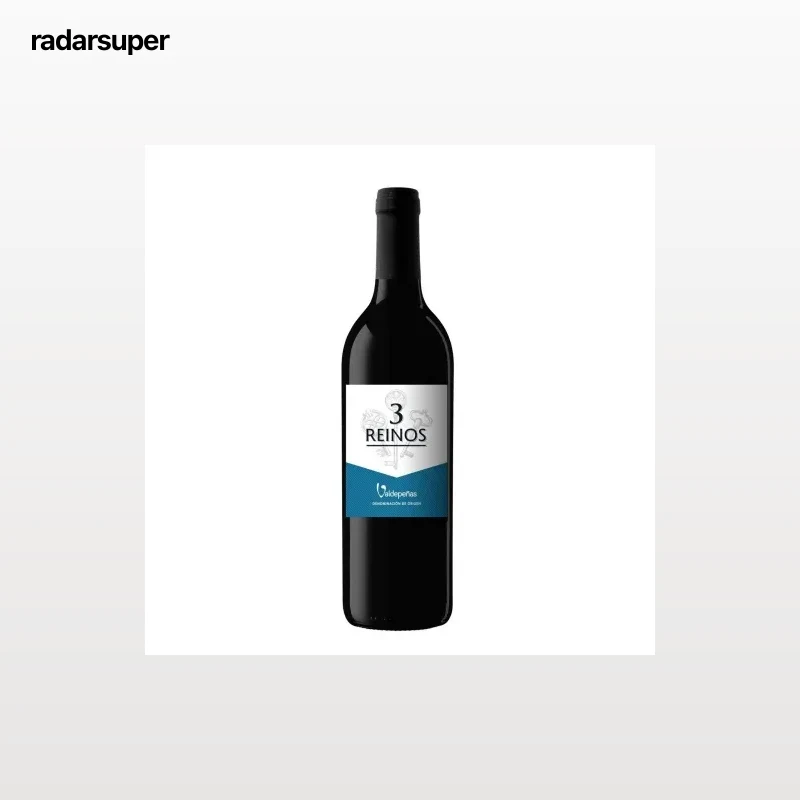 Vino tinto 3 Reinos D.O. Valdepeñas 75 cl.