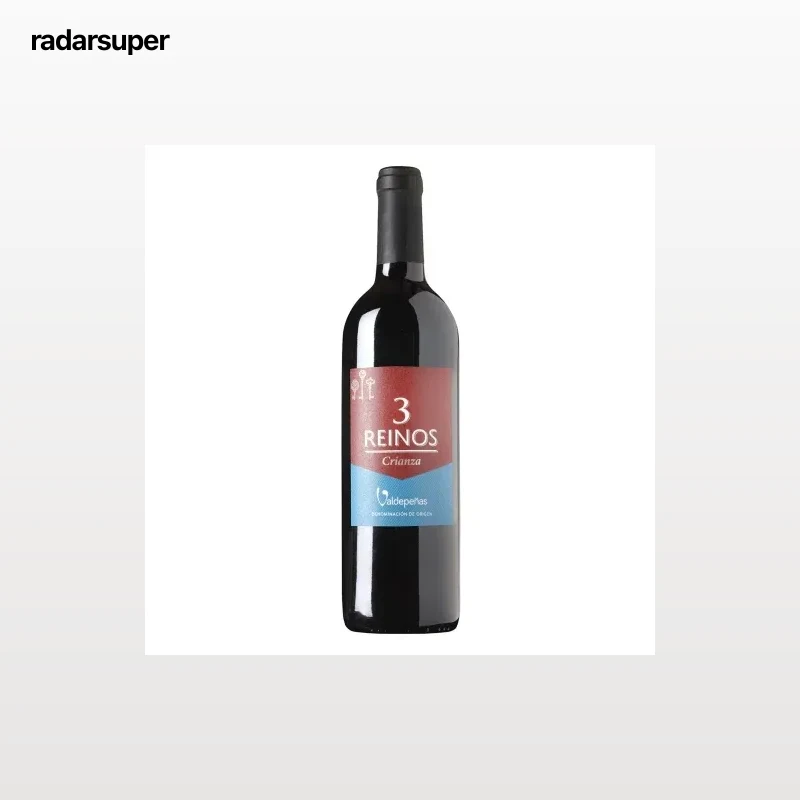 Vino tinto crianza tempranillo Tres Reinos D.O. Valdepeñas 75 cl.