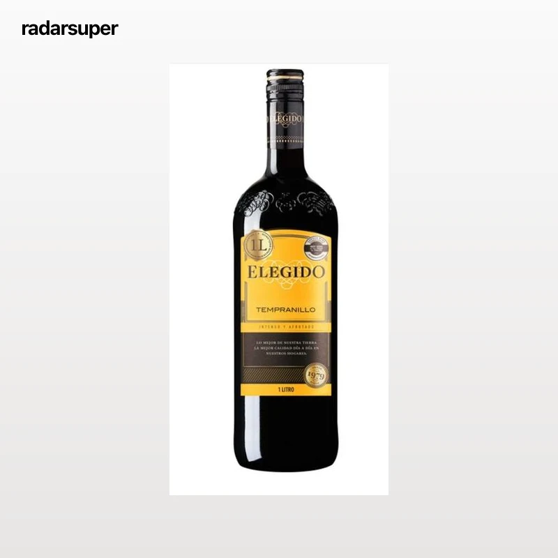 Vino Tinto elegido 1L Tempranillo Elegido intenso y afrutado
