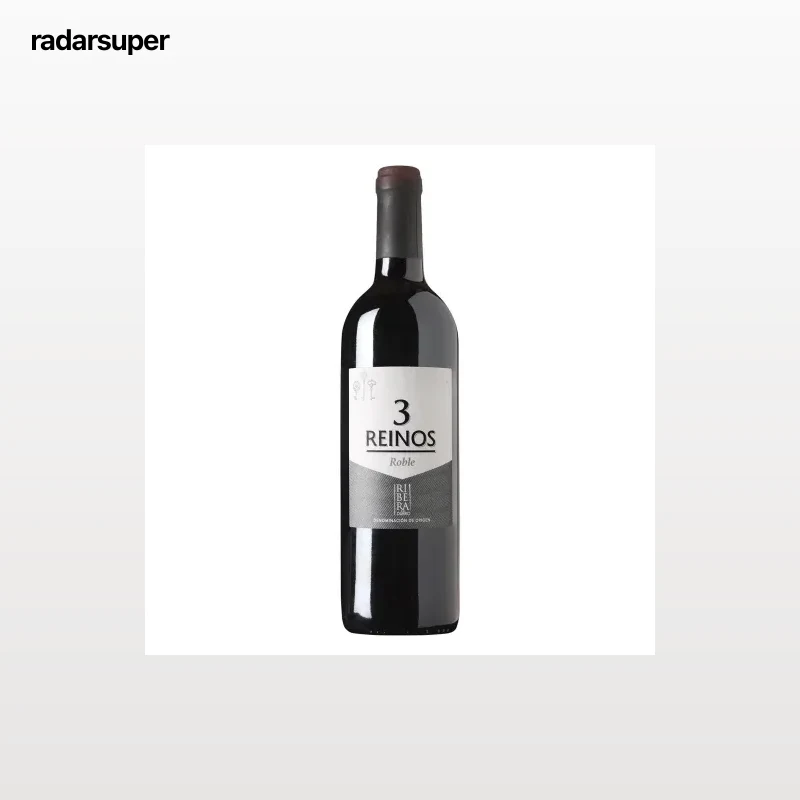 Vino tinto roble tempranillo Tres Reinos D.O. Ribera del Duero 75 cl.