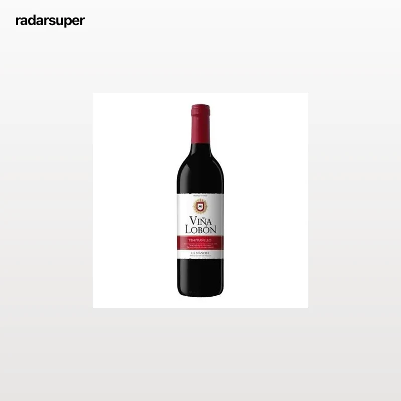 Vino tinto tempranillo Viña Lobón D.O. Mancha 75 cl.