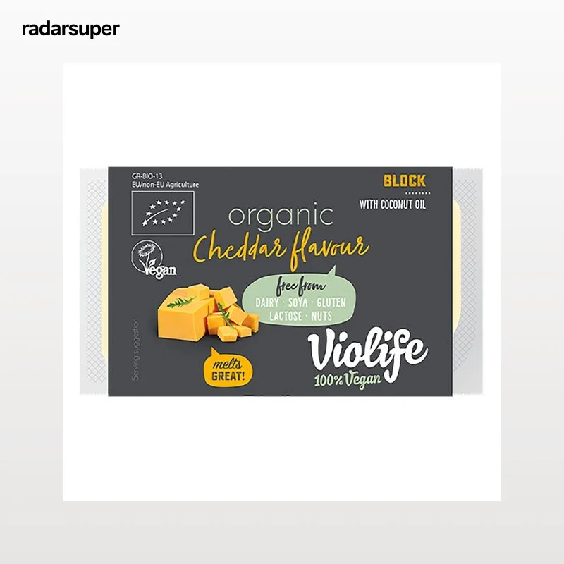 VIOLIFE Bloque vegano con sabor a queso cheddar VIOLIFE 150 g.